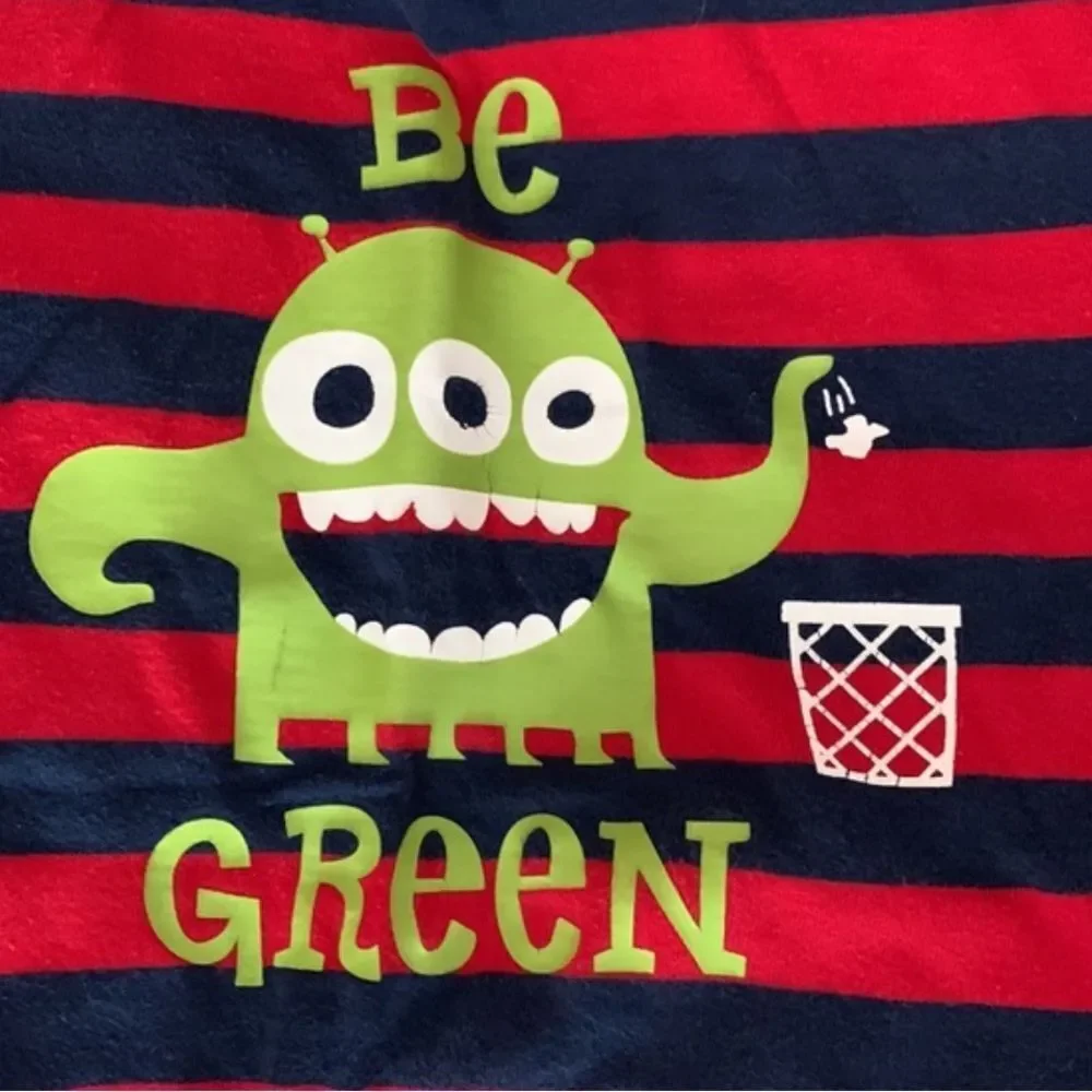 CIRCO Boys Red Navy Blue Long Sleeve Striped Monster T Shirt Cotton Toddler 3T